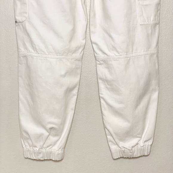 AllSaints Florence Cargo Jogger Pants Organic Twill Cotton Chalk White 8 - Picture 9 of 16